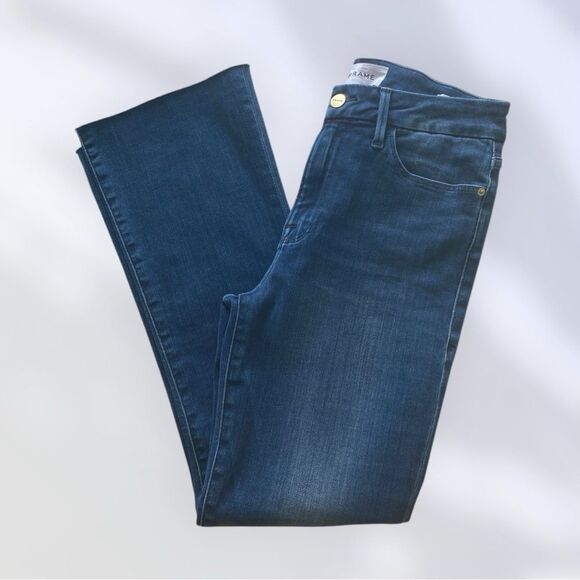 FRAME Jeans Le Crop Mini Boot Raw Hem in Edgewater Wash Blue Size 27 - Picture 6 of 9